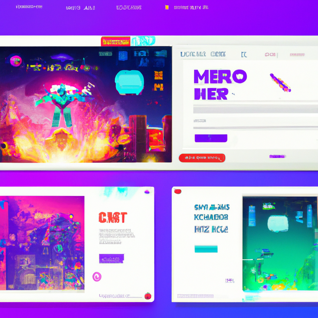 NebulaArcade hero montage: stylized arcade skyline and pixel ship